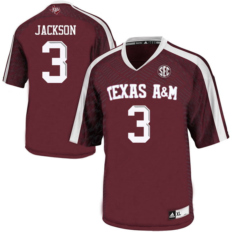 Men #3 Vernon Jackson Texas A&M Aggies College Football Jerseys Sale-Maroon